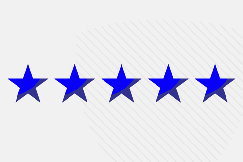 Gray Background with 5 blue stars 